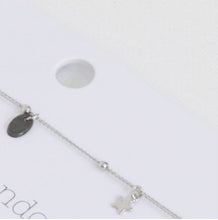 Load image into Gallery viewer, Silver Star and Dark Shell Delicate Anklet