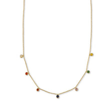 Load image into Gallery viewer, delicate necklace with small crystals in a range of colours makes a perfect gift. - gold