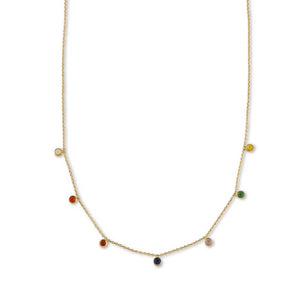 delicate necklace with small crystals in a range of colours makes a perfect gift. - gold