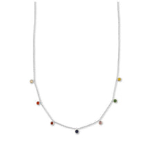Load image into Gallery viewer, This delicate necklace is combining a subtle row of glass stones for bold yet delicate edition to your jewellery. 