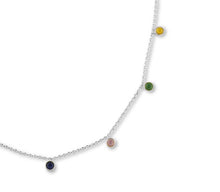 Load image into Gallery viewer, Multi coloured Crystal Necklace | Silver