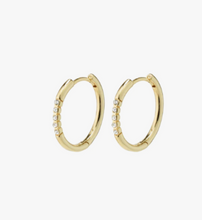 Load image into Gallery viewer, TRUDY recycled small crystal hoop earrings | Gold and Silver plated