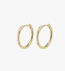 TRUDY recycled small crystal hoop earrings | Gold and Silver plated