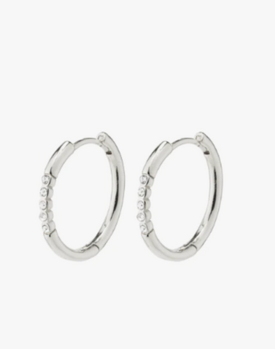 TRUDY recycled small crystal hoop earrings | Gold and Silver plated