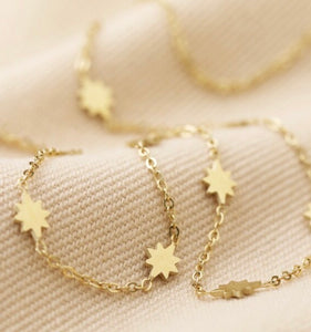Gold Plated Delicate Long Starry Necklace