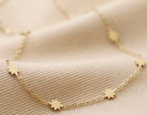 Gold Plated Delicate Long Starry Necklace
