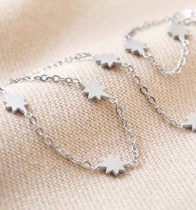 Silver Plated Delicate Long Starry Necklace