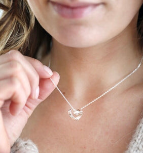 Infinity Heart Knot Necklace | Silver