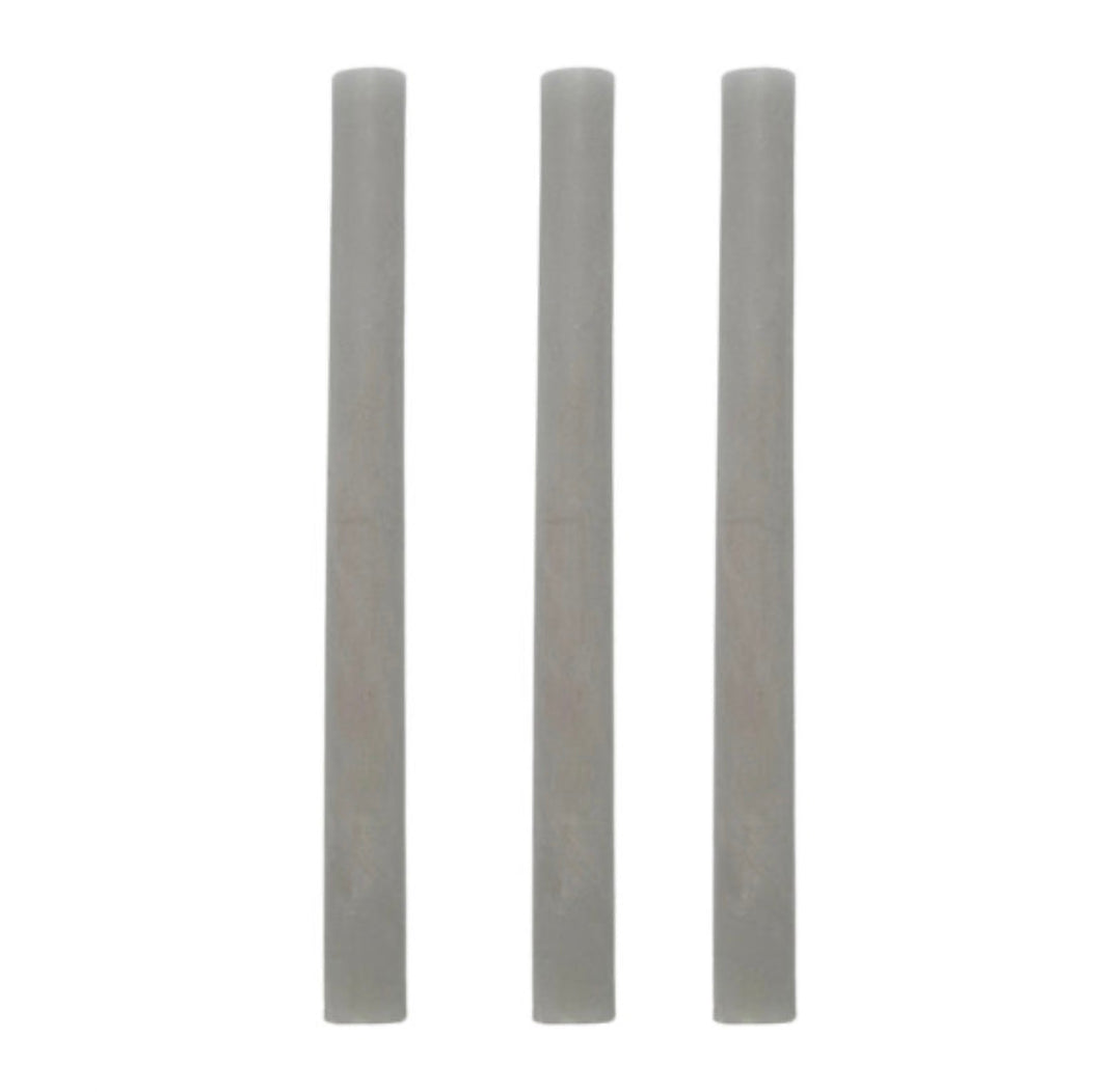 pale grey long dinner candles