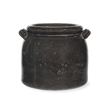 Load image into Gallery viewer, Rustic glazed pot in dark grey with handles - Ravello - Garden Trading