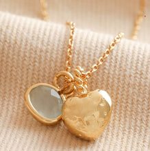 Load image into Gallery viewer, Heart and Moonstone Pendant Necklace | Gold