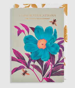 Designed in collaboration with the Royal Botanic Gardens, Kew, this engagement card was inspired by an image from their Archive of Botanical Art.  This greeting card is embossed with gold foil lettering and comes with a luxurious bespoke envelope. It is blank inside for your own special message to the happy couple. 