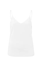 Load image into Gallery viewer, A basic white spaghetti strap vest top in a luxe and soft jersey fabric, with a lightweight jersey lining underneath. 