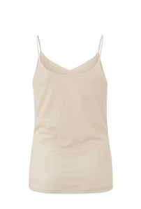 A simple spaghetti strap vest top in a luxe jersey fabric, with a lightweight lining to the inner. V neck style.
