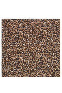 With a soft satin effect sheen this square scarf is in a classic leopard print.