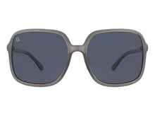 Load image into Gallery viewer, Square framed oversized sunglasses. The slim frame is in grey, made from recycled polyester.