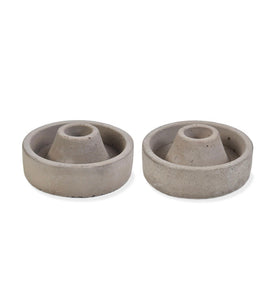 Cement candle holders for dinner candles