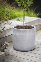 Load image into Gallery viewer, A weatherproof and frostproof grey planter. Minimalist in design in a simple block shape. 