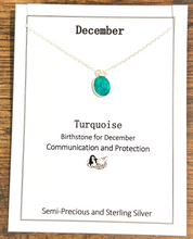Load image into Gallery viewer, Birthstone Necklaces | Semi-precious Stone and Sterling Silver