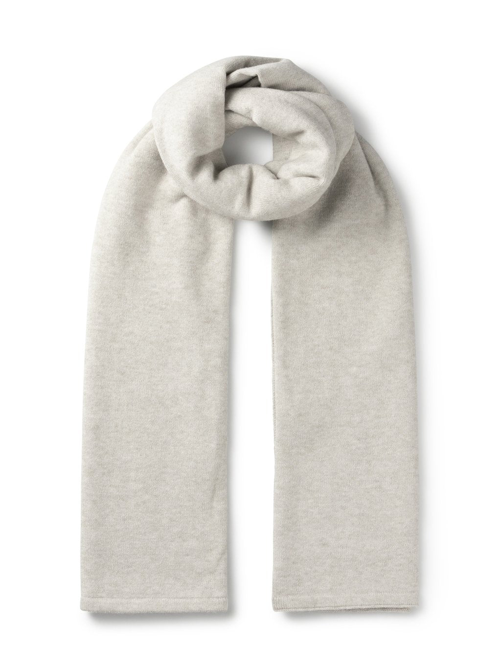 Pale grey fine knit plain scarf