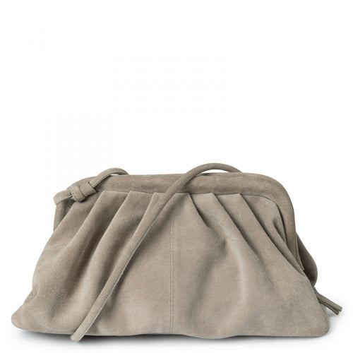 Natural coloured suede pouch bag with beautiful detailing