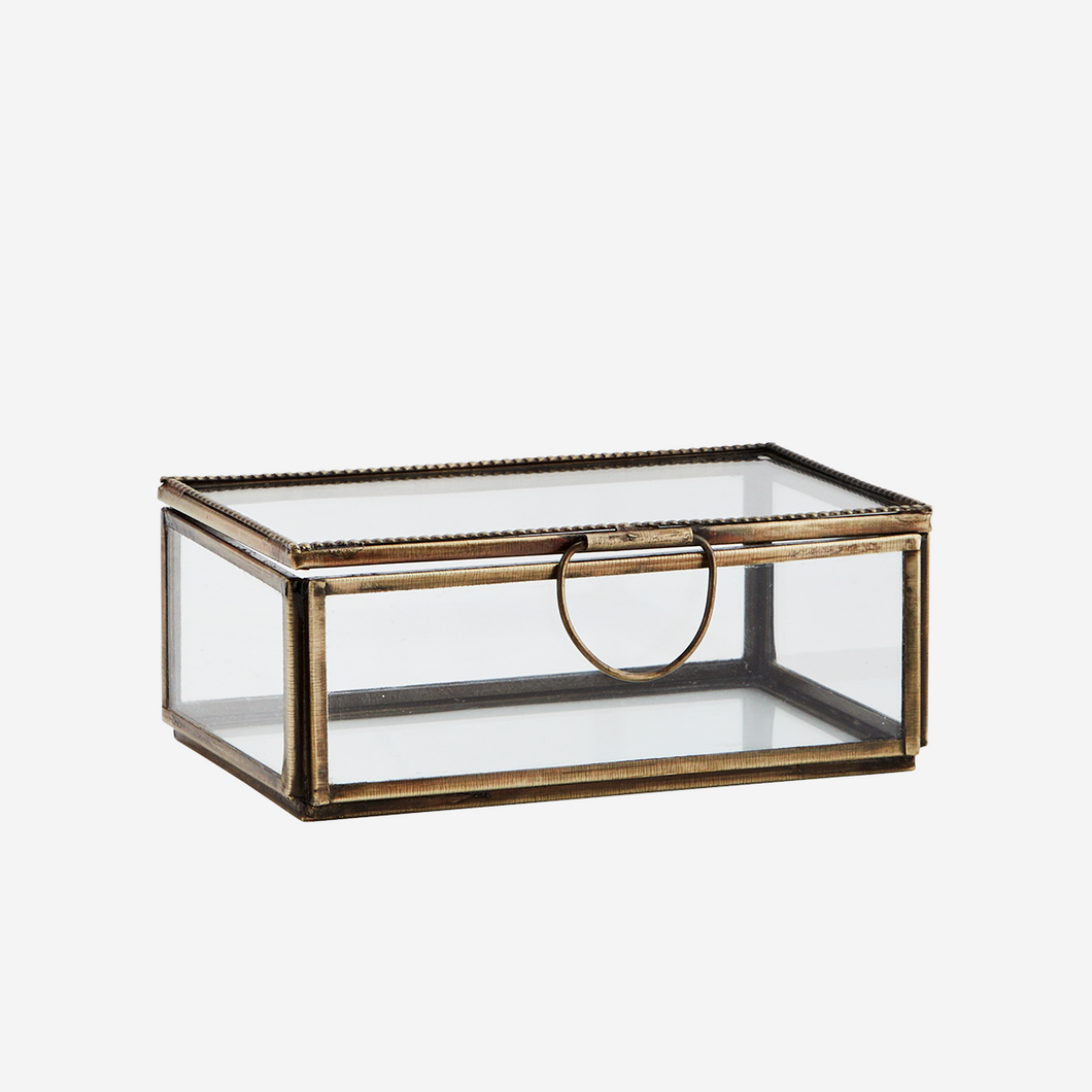 Madame Stoltz Medium Brass and Glass Trinket Box