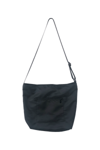 Large black nylon messenger bag