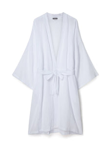A beautiful loose kimono to be used as a bath robe, dressing gown or just  lounge wear. 100% sustainably sourced cotton creates a luxurious robe in white