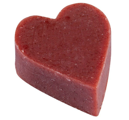A deep vintage rose colour, this heart shaped palm free Heyland and Whittle soap is luxurious and moisturising. 