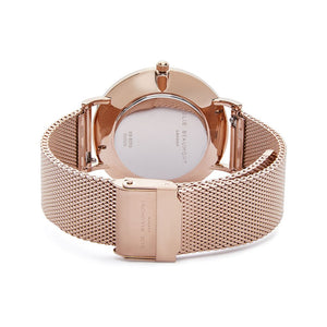 Elie Beaumont Oxford large mesh rose gold in black