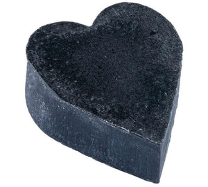 This activated charcoal black heart shaped Heyland & Whittle soap is made in England and is made from natural ingredients and is palm free. 