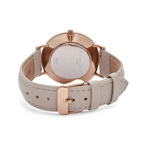 Classic large watch with pale grey strap
