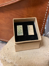 Load image into Gallery viewer, A rectangular shaped cufflink with a hammered finish. A timeless design. Sterling Silver 925.