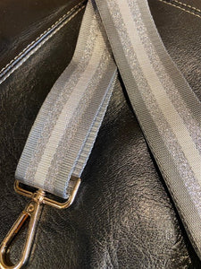 Silver Glitter Stripe Bag Strap