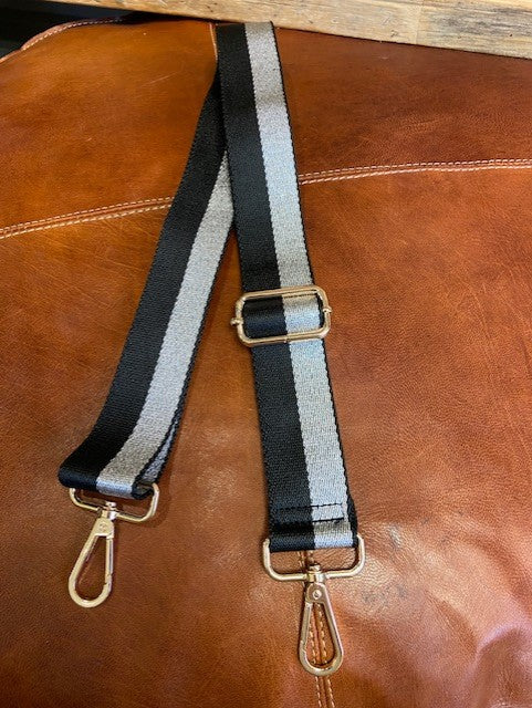 Bag strap with online silver hardware