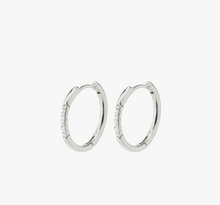 Load image into Gallery viewer, TRUDY recycled large crystal hoop earrings | Gold and Silver plated