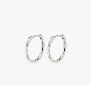 TRUDY recycled large crystal hoop earrings | Gold and Silver plated